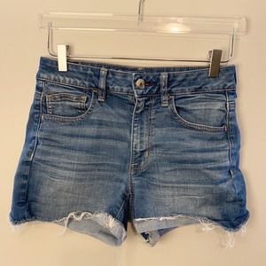 American Eagle Hi-Rise Shortie Denim cutoff Shorts Women 6
